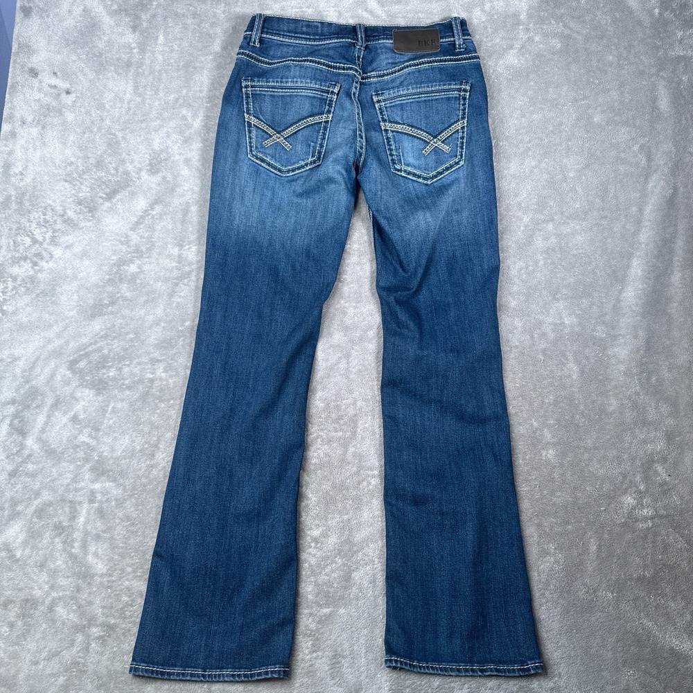 BKE Aiden Jeans Mens 29x30 Straight Stretch Blue Denim Buckle - Picture 4 of 10